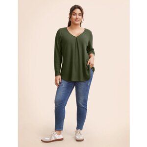 BloomChic Plain Waffle Soft Knit Shirt 22-24(3X). NWT